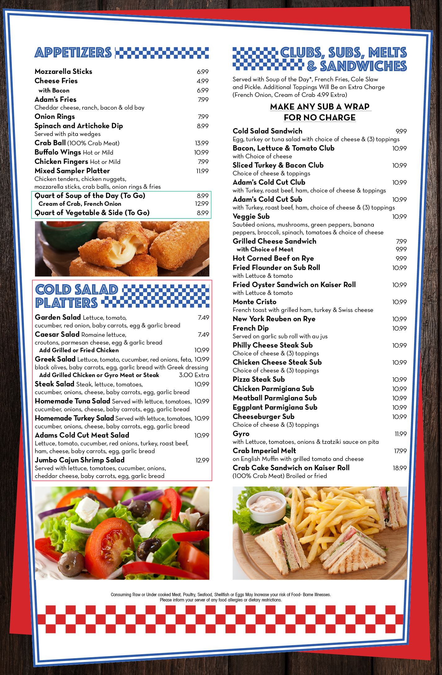 Our Menu - Cambridge Diner in Cambridge, Maryland